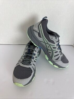 ASICS Gray and Mint Trail Running Shoes